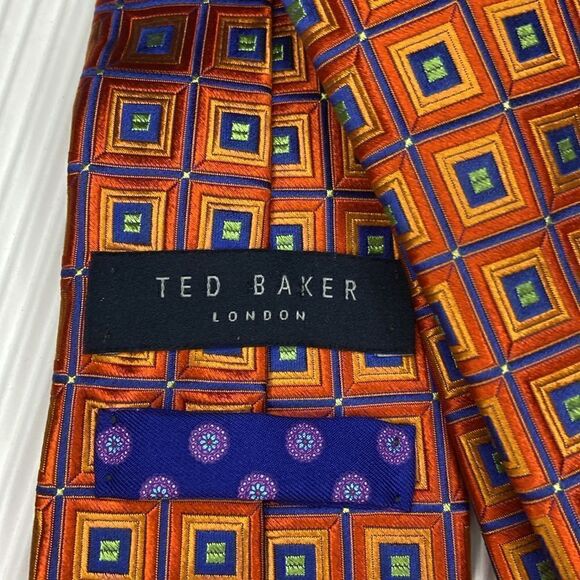 Ted Baker London Vibrant Print Men’s Silk Tie - Picture 2 of 5
